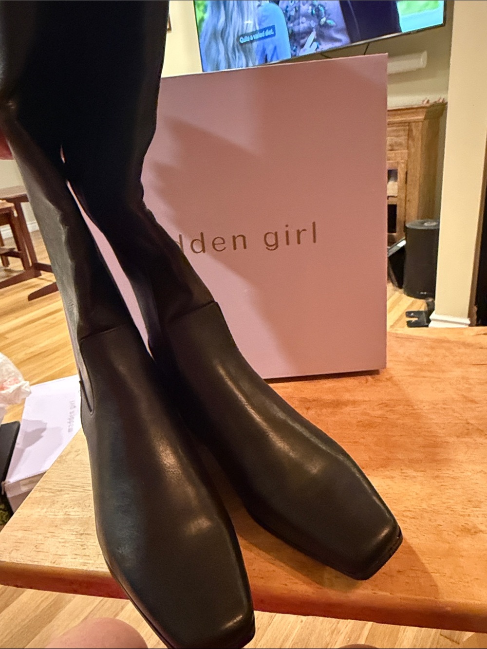 Madden Girl Black Square-Toe Knee Boots size 6.5 (89).